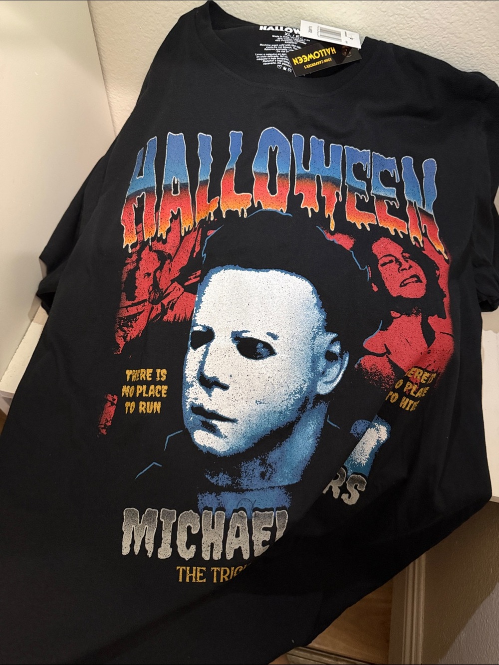Halloween Michael Myers Graphic T-Shirt - Black